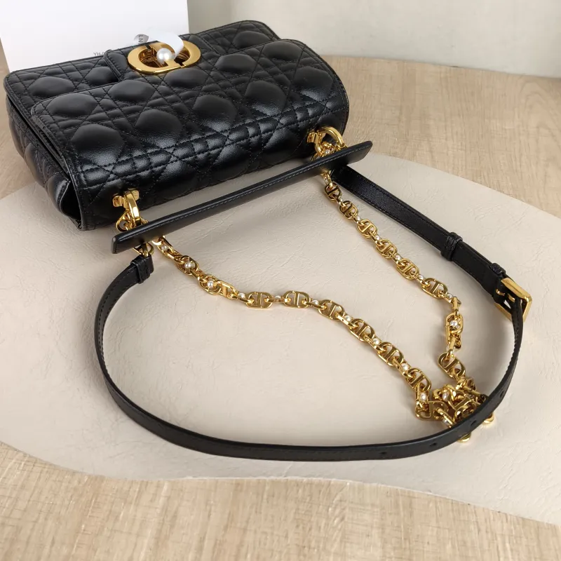 DIOR Shoulder Bag Jolie Top Handle Pearl Crossbody Bag Black Calfskin Small22 × 8 × 14 cm — detail view 4 of 12