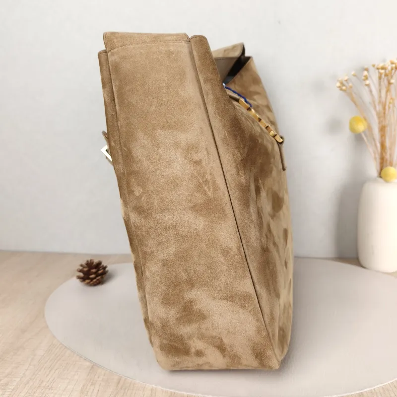 SAINT LAURENT Shoulder Bag LE 5 À 7 Hobo Brown Suede Large 30 × 13 × 31 cm — detail view 8 of 11