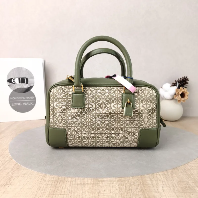 LOEWE Crossbody Bag amazona 23 Green Canvas One Size 24 × 10 × 15 cm