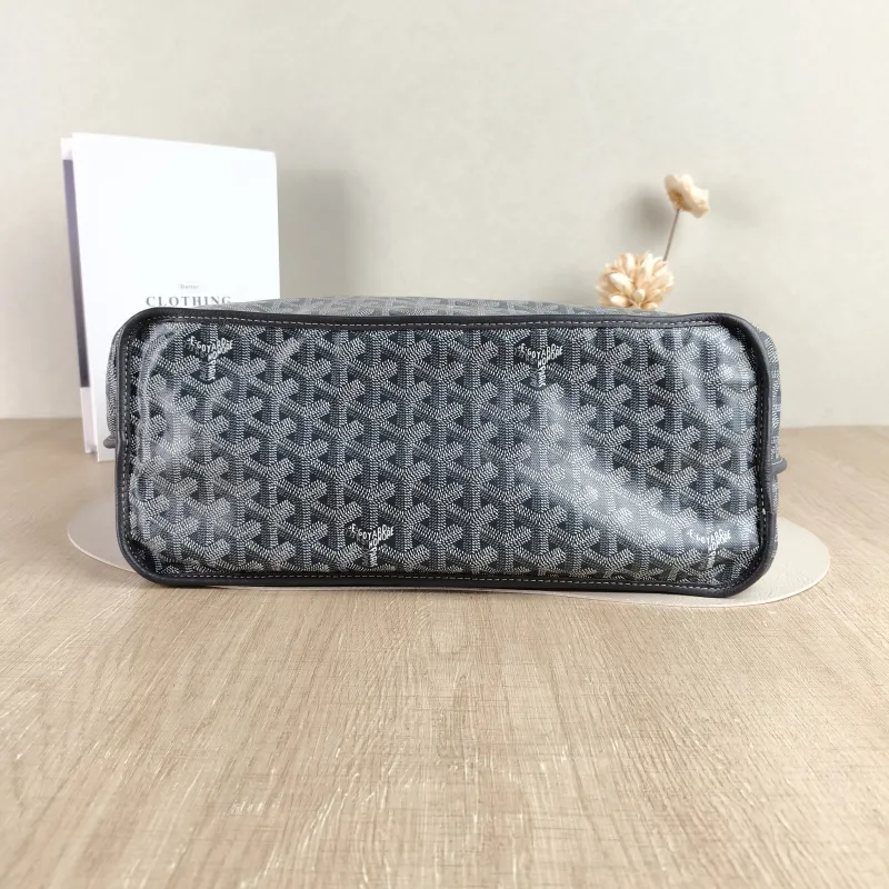 GOYARD Shoulder Bag SAINT LOUIS Shopping Tote Grey PVC Small 34 × 15 × 28 cm — cover view 3 of 4
