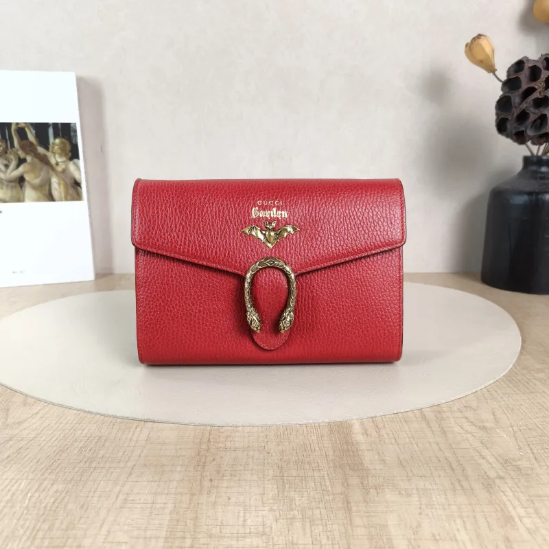 GUCCI Crossbody Bag Dionysus Collection Wallet woc Red Calfskinmini20 × 4 × 14 cm