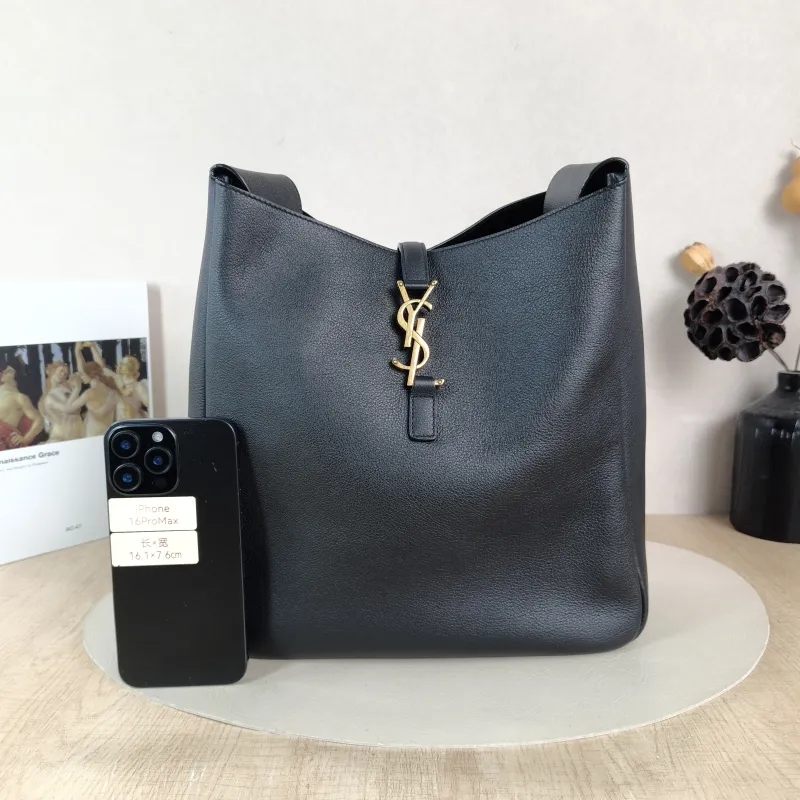 SAINT LAURENT Shoulder Bag LE 5 À 7 Hobo Black Calfskin Large 30 × 13 × 31 cm — cover view 3 of 6