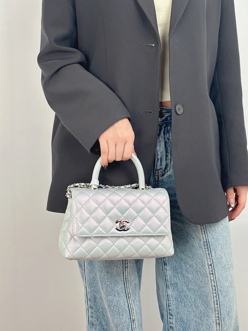 Chanel Top Handle Bag Coco Handle​ C Grained Calfskin Small 24 × 10 × 14 cm — on-model view 2 of 2