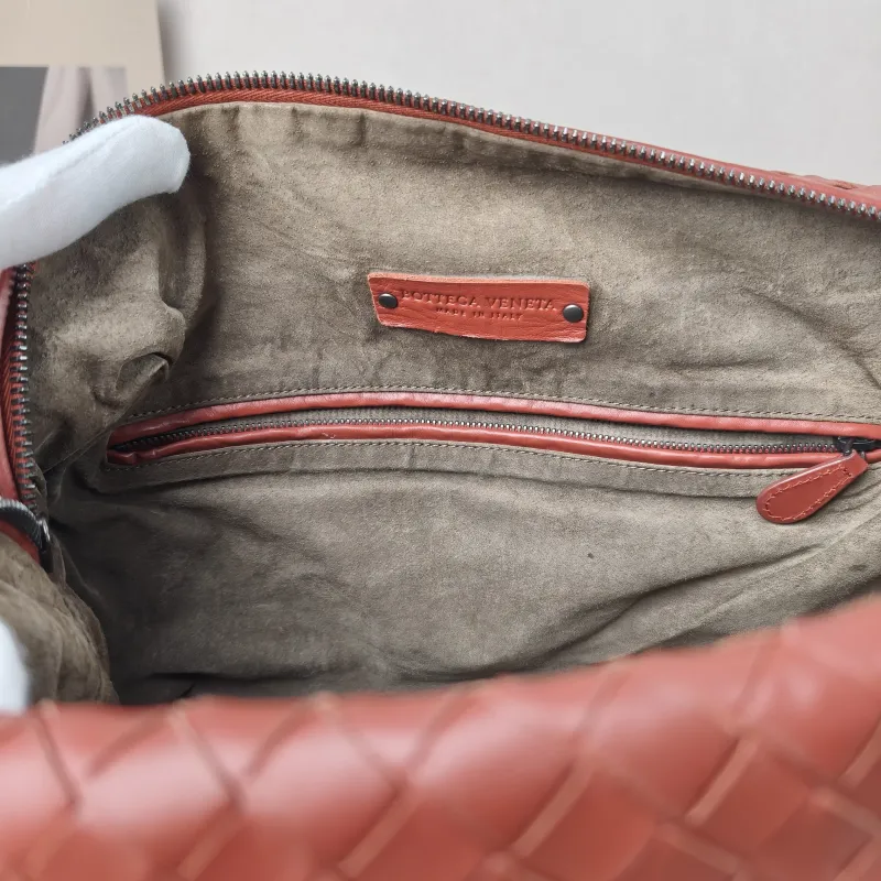 Bottega Veneta Top Handle Bag Woven Top Handle Bag Brown Calfskin One Size 34 × 16 × 20 cm — detail view 10 of 13