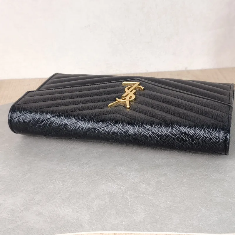 SAINT LAURENT Crossbody Bag CASSANDRE ENVELOPE Black Calfskin One Size 22.5 × 4 × 14 cm — detail view 8 of 13