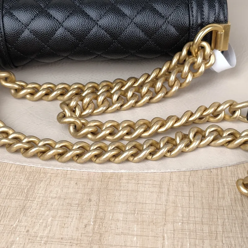 Chanel Crossbody Bag Le Boy​ Black Grained Calfskin Small 20.5 × 8.5 × 12 cm — detail view 4 of 15