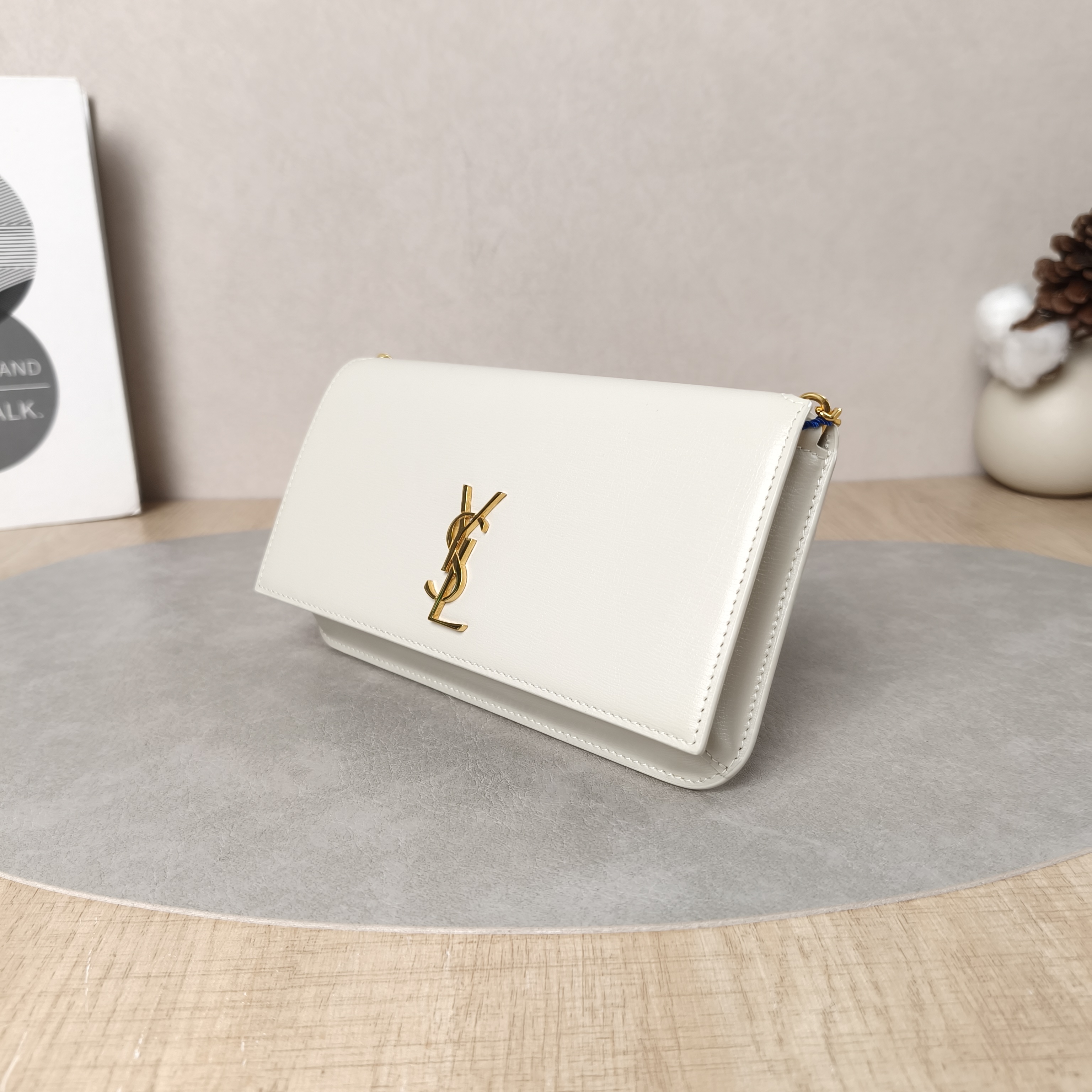 SAINT LAURENT Crossbody Bag Cassandre Chain Bag White Calfskinmini18 × 2.5 × 11 cm — cover view 5 of 5