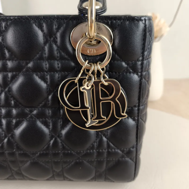 DIOR Top Handle Bag Lady Lady Dior Bag Black SL ambskin Small 20 × 8 × 18 cm — detail view 2 of 11