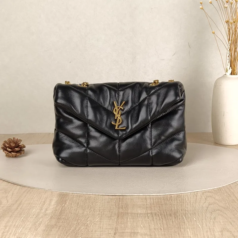 SAINT LAURENT Crossbody Bag LOULOU PUFFER Mini 23 × 8.5 × 15.5 cm
