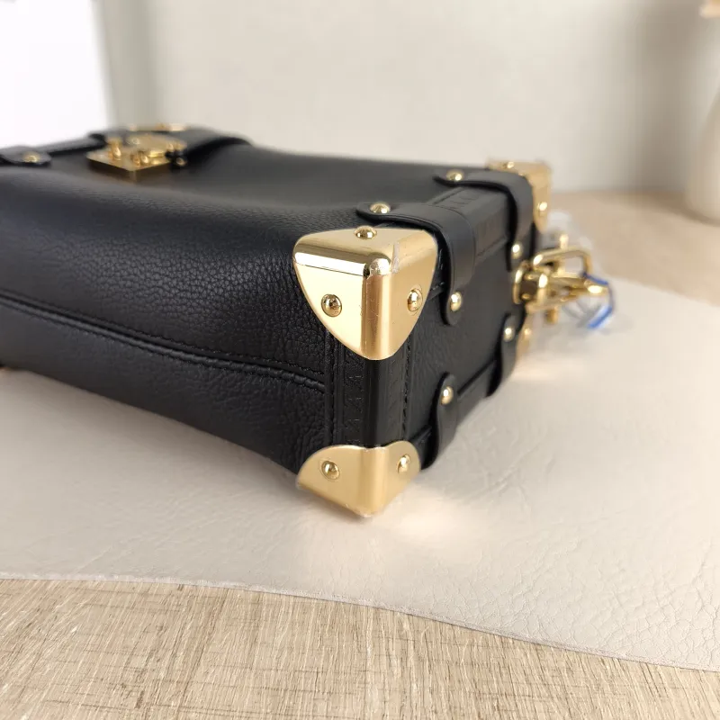 Louis Vuitton Crossbody Bag Side Trunk Box Black Calfskin Small 19 × 7.5 × 12.5 cm — detail view 6 of 10
