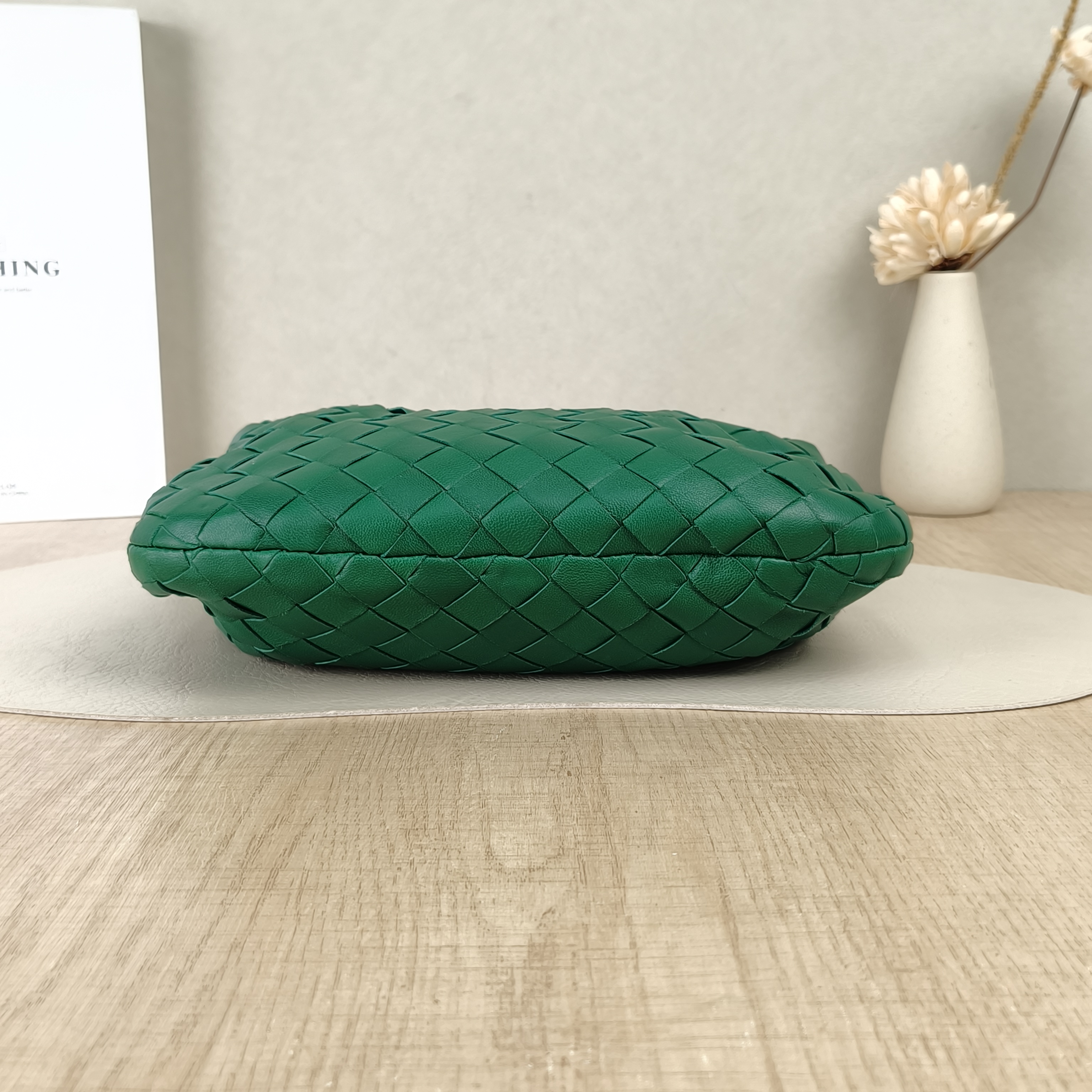 Bottega Veneta Top Handle Bag Jodie Green Lambskinmini28 × 8 × 23 cm — cover view 5 of 5