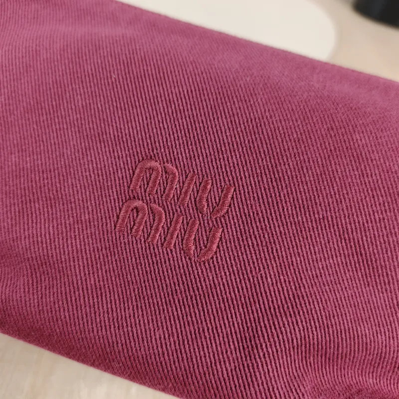 Miumiu Top Handle Bag Spirit Woven Vanity Case Bag Cosmetic Bag Red Canvas One Size 18.5 × 10 × 14 cm — detail view 3 of 11