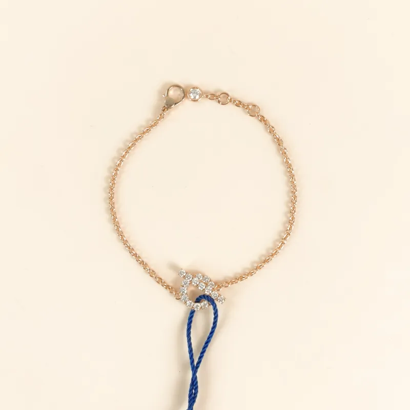 Hermès Bracelet Finesse QP avé Diamond Bracelet Rose Gold Diamond18KR ose Gold One Size16.5cm