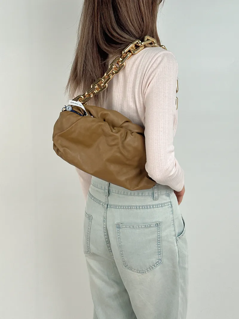 Bottega Veneta Shoulder Bag The Chain Pouch Brown Calfskin One Size31 × 12 × 16 cm — on-model view 2 of 2