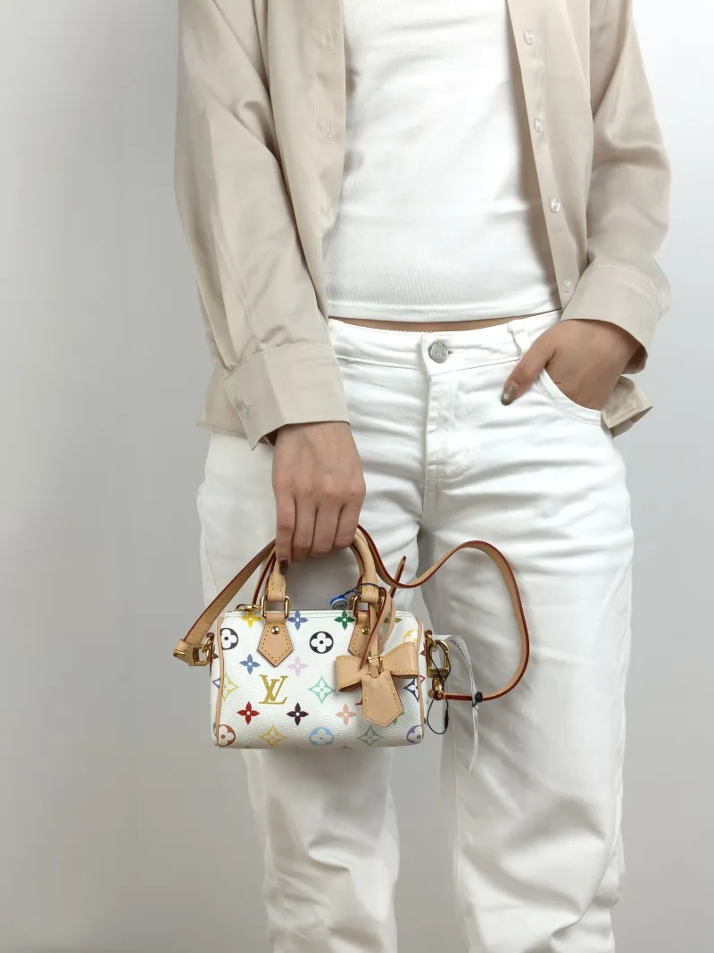 Louis Vuitton Crossbody Bag Speedy Nano Multicolore PVC nano 16 × 7.5 × 10 cm — on-model view 3 of 3
