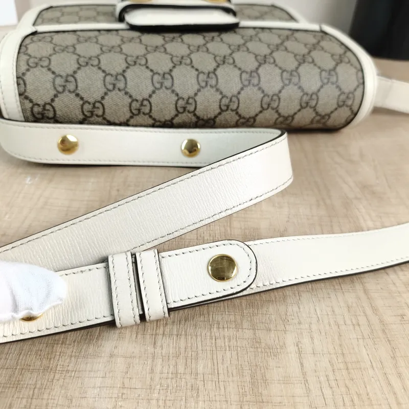 GUCCI Crossbody Bag Horsebit 1955 Horsebit Medium White PVC Medium25 × 8 × 18 cm — detail view 6 of 13