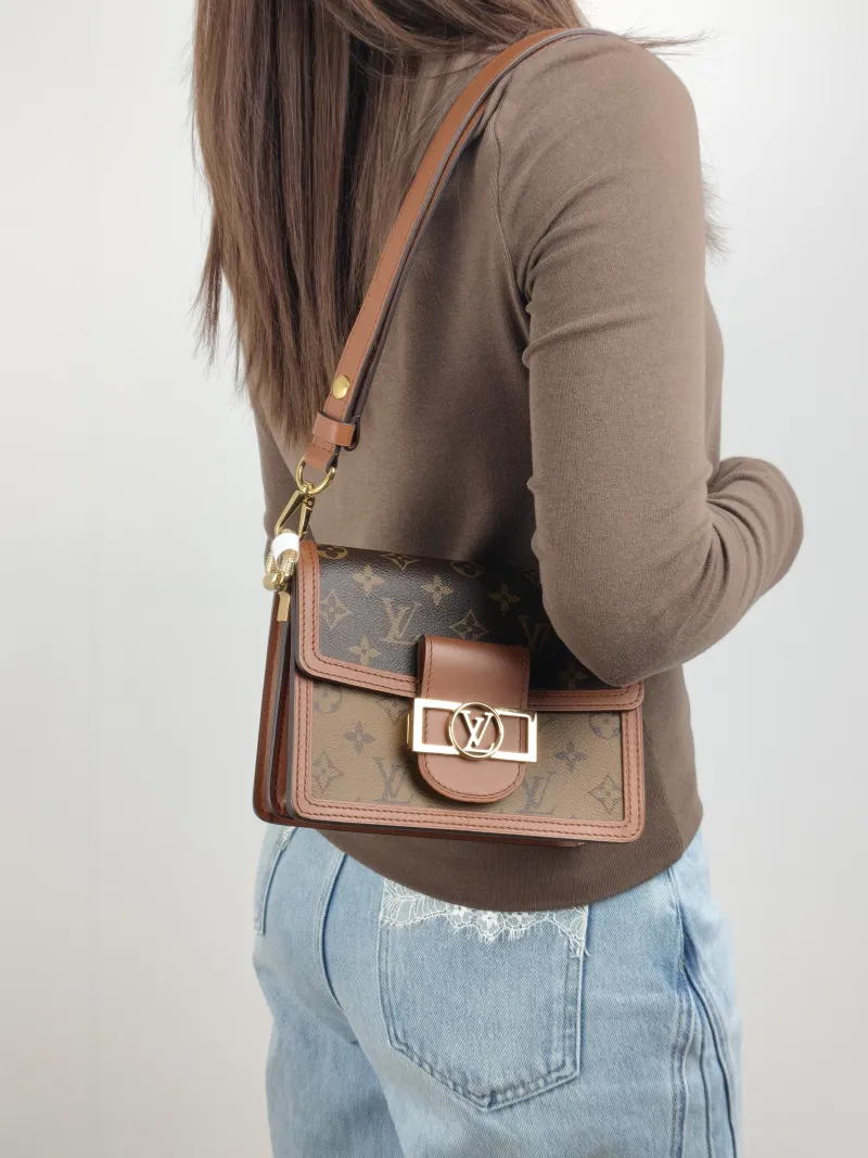 Louis Vuitton Crossbody Bag Dauphine Monogram PVC Mini 20 × 9 × 15 cm — on-model view 1 of 2