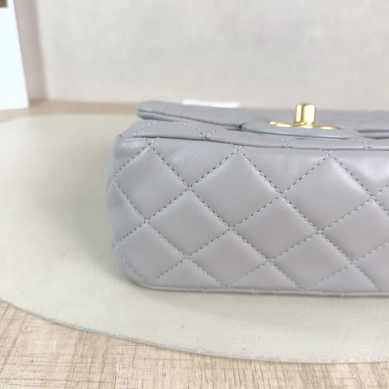 Chanel Crossbody Bag Grey Lambskin Mini 17 × 8 × 13.5 cm — detail view 11 of 11