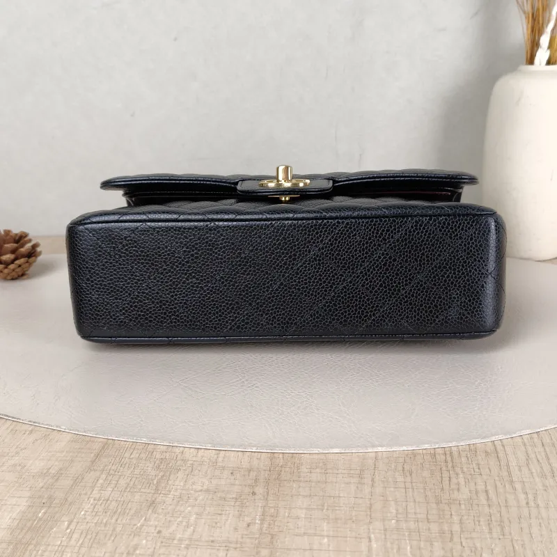 Chanel Crossbody Bag Classic Flap CF Black Grained Calfskin Small 23 × 6 × 14.5 cm — cover view 5 of 5
