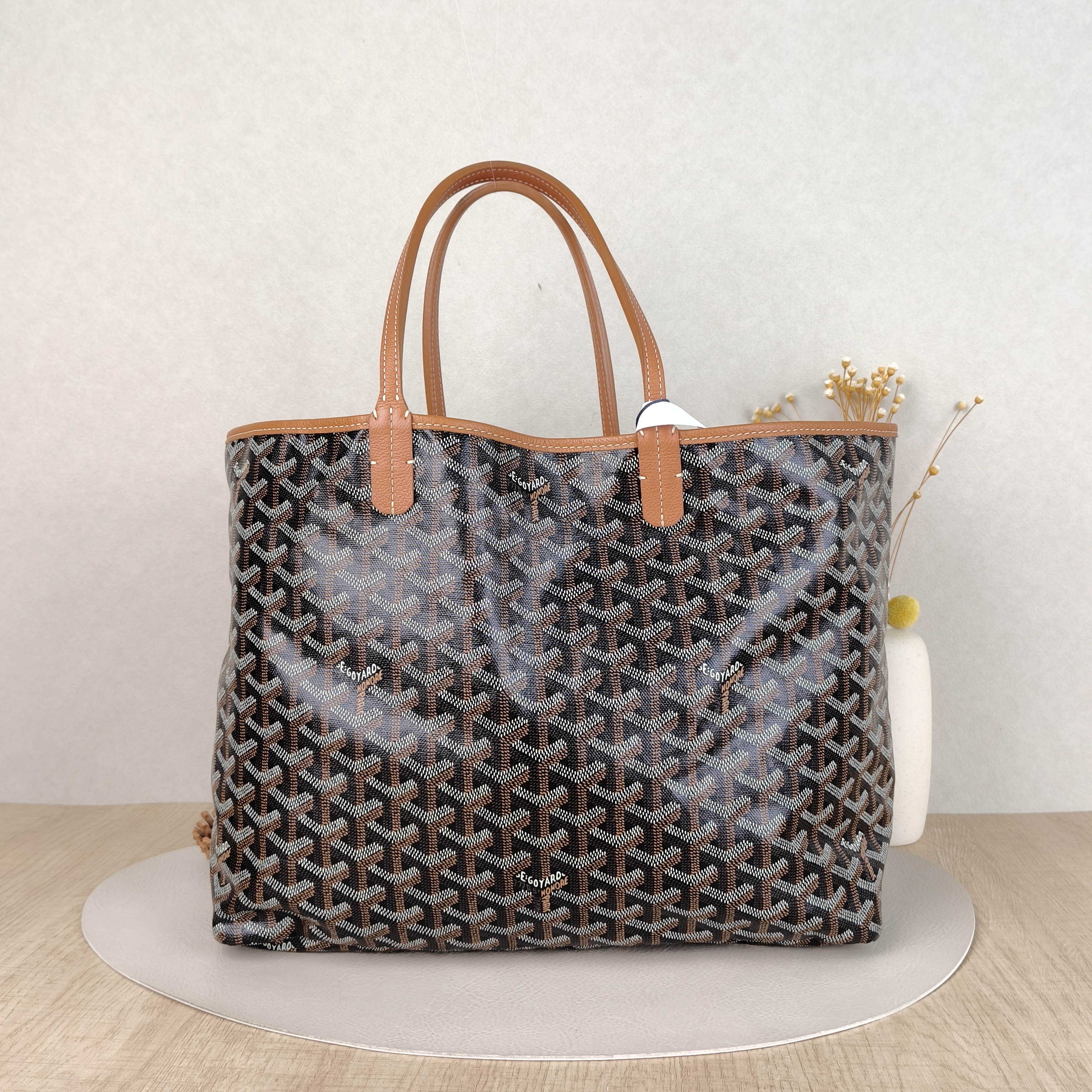 GOYARD Shoulder Bag SAINT LOUIS Shopping Tote Brown ine Canvas Small34 × 15 × 28 cm — cover view 5 of 5