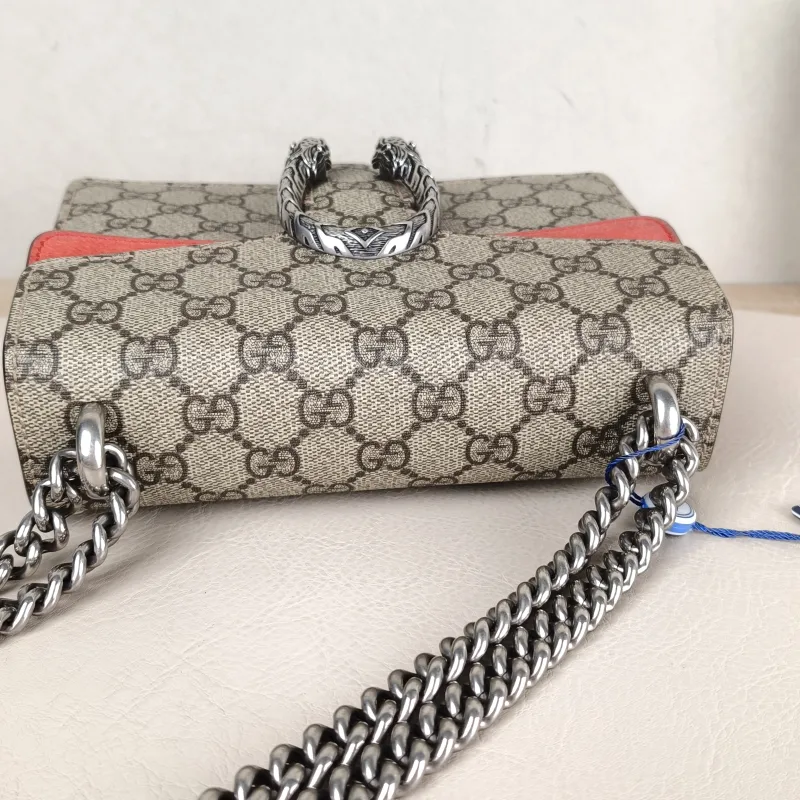 GUCCI Crossbody Bag Dionysus Monogram Red PVC Mini 20 × 5 × 15.5 cm — detail view 11 of 13