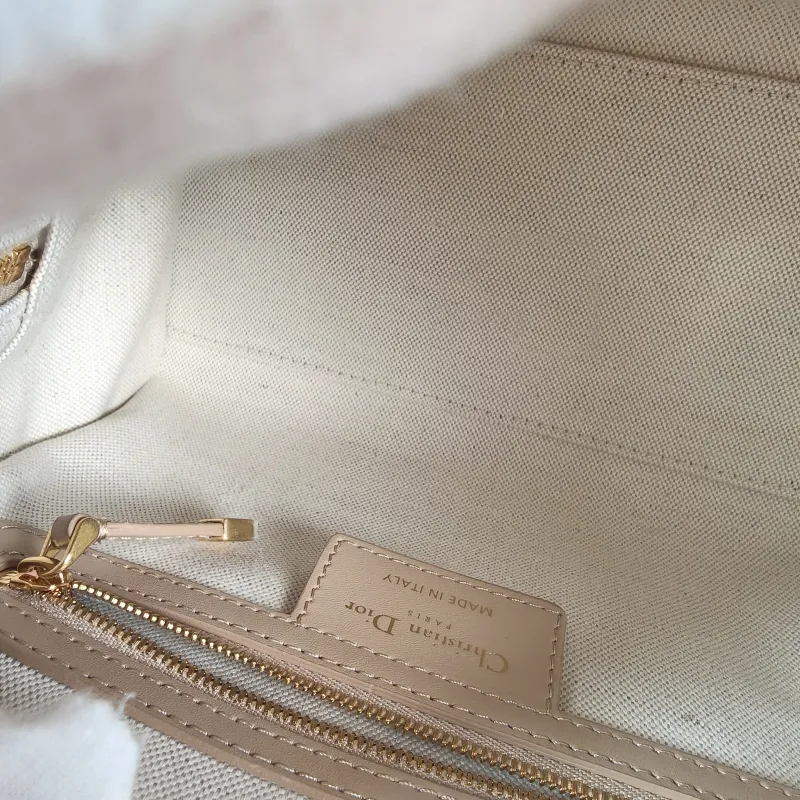 DIOR Shoulder Bag Groove 20 Top Handle Bag Beige Canvas Small 20.5 × 12 × 13.5 cm — detail view 6 of 11