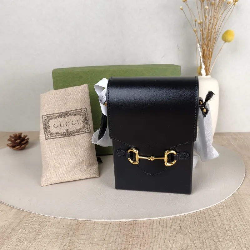 GUCCI Crossbody Bag Horsebit 1955Collection Mini Black Calfskinmini11.5 × 4 × 17 cm — cover view 3 of 6
