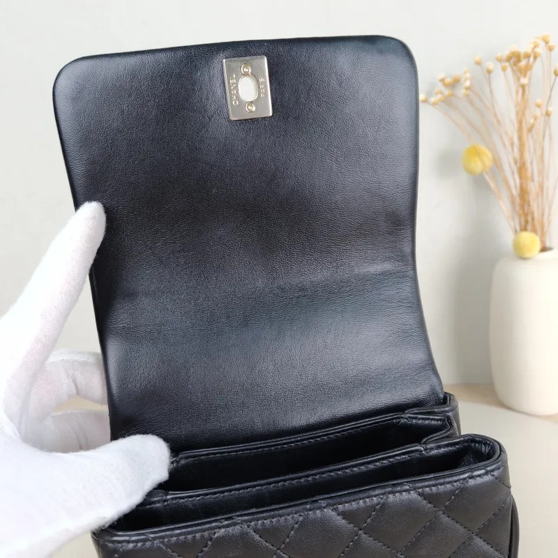 Chanel Crossbody Bag Top Handle Crossbody Bag Black Calfskin 16 × 8.5 × 13 cm 25 — detail view 14 of 14