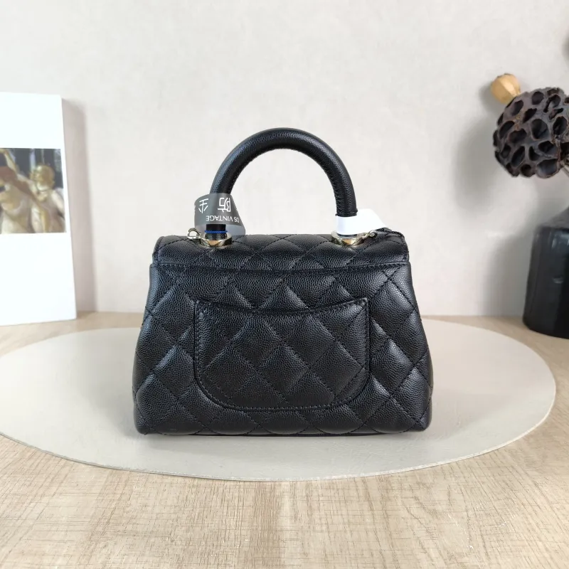 Chanel Top Handle Bag Coco Handle Black Grained Calfskin Mini 19 × 9 × 13 cm — cover view 4 of 5