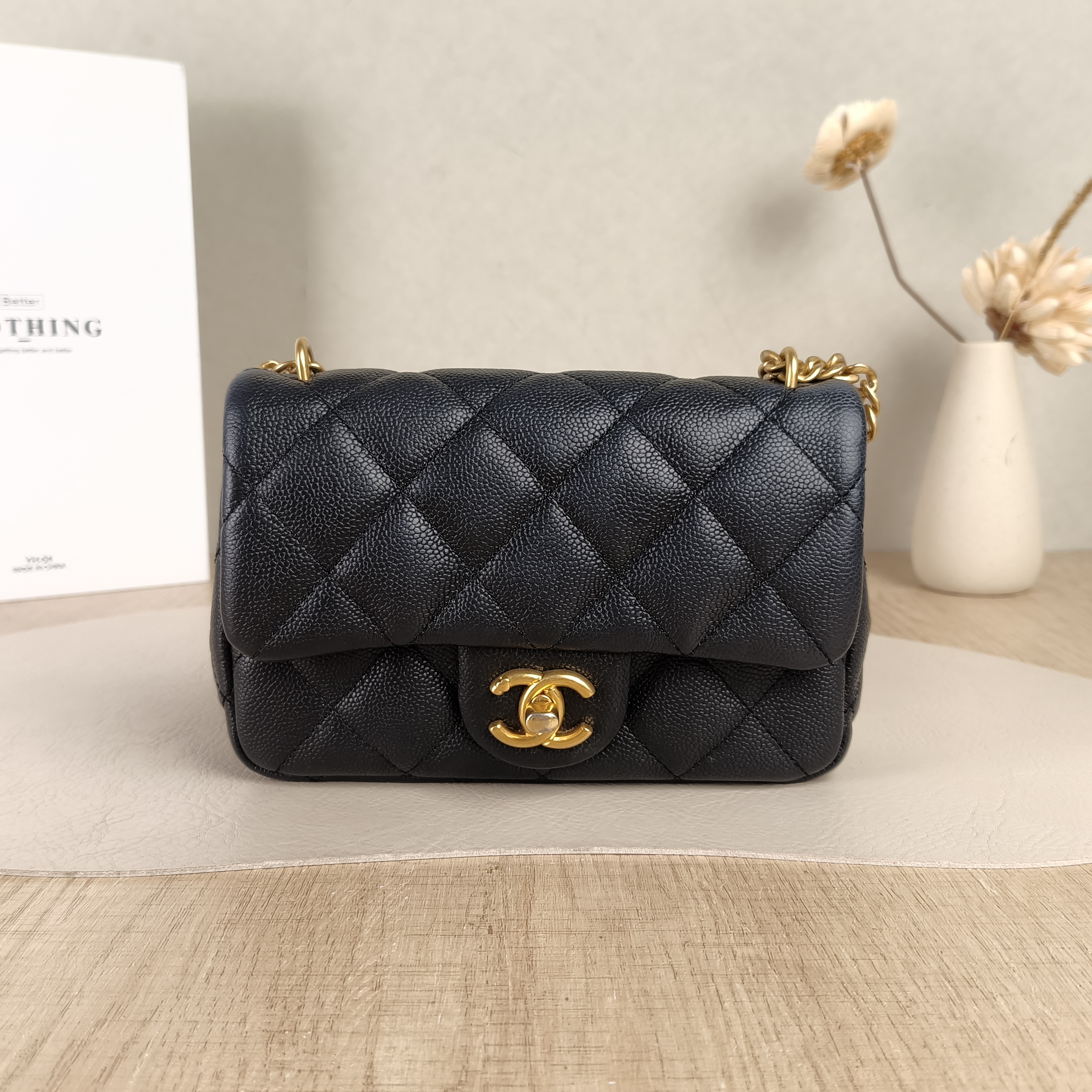 Chanel Crossbody Bag Classic Flap Mini CF Mini Grained Calfskinmini17 × 8 × 13.5 cm