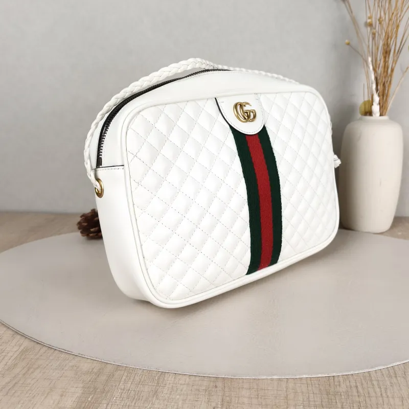 GUCCI Crossbody Bag Camera Bag White Calfskin One Size 24 × 5 × 17 cm — cover view 4 of 5