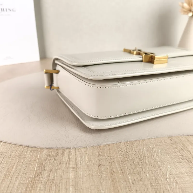 SAINT LAURENT Crossbody Bag Solferino Box Shoulder Bag White Calfskin 23 × 5.5 × 16 cm — detail view 4 of 12