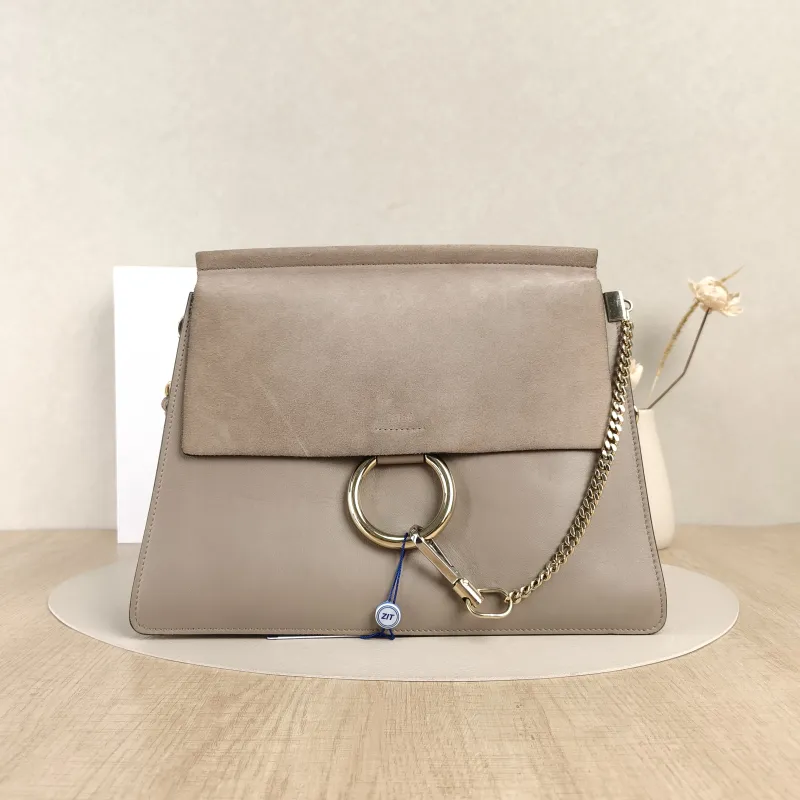 Chloé Crossbody Bag Crossbody Bag Grey Suede One Size31 × 5 × 26 cm