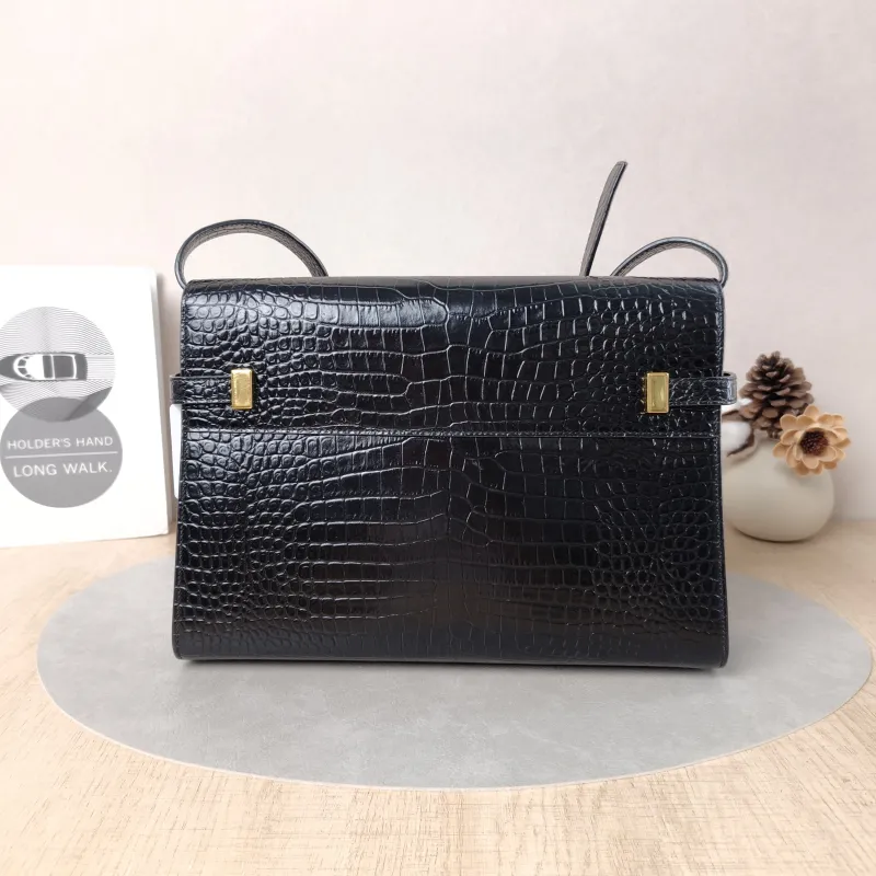 SAINT LAURENT Shoulder Bag MANHATTAN Black Calfskin Medium29 × 7.5 × 20 cm — cover view 6 of 6
