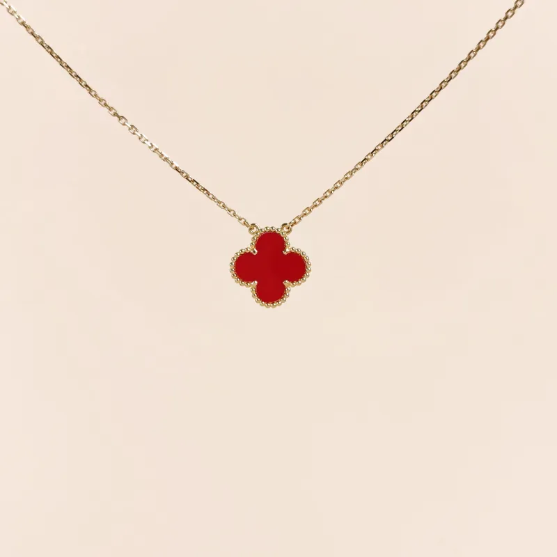 Van Cleef & Arpels Necklace Alhambra Alhambra Collection Necklace 18KY ellow Gold Vintage Small1.5 × 1.5 × 40 cm
