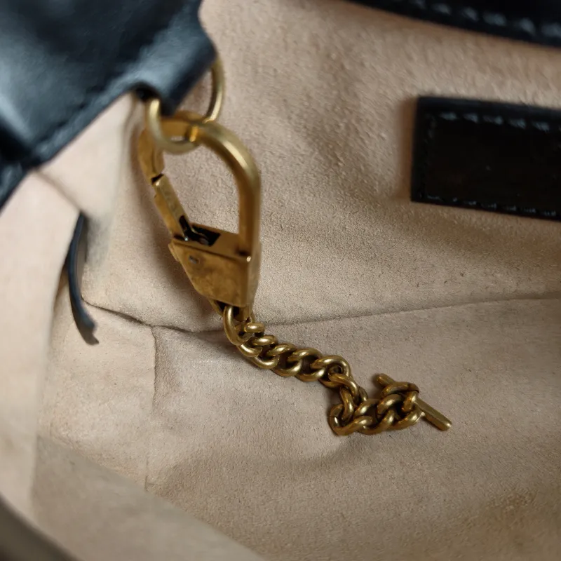 GUCCI Crossbody Bag GG Marmont Mini Marmont Mini Black Calfskin Mini 16.5 × 4.5 × 9.5 cm — detail view 12 of 12