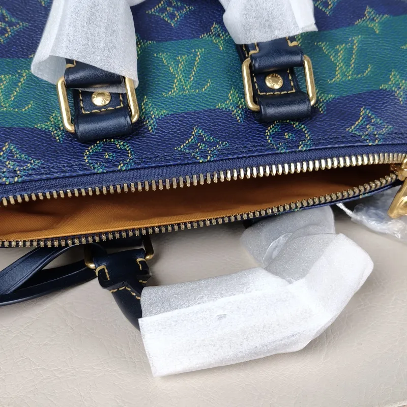 Louis Vuitton Crossbody Bag Keepall 25 Green Blue Monogram PVC Medium 25 × 11 × 15 cm — detail view 11 of 11