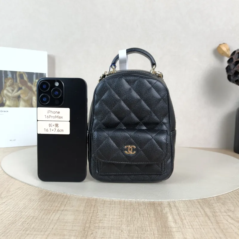Chanel Backpack mini Backpack Collection Black Grained Calfskin One Size13 × 9 × 18 cm — cover view 6 of 6