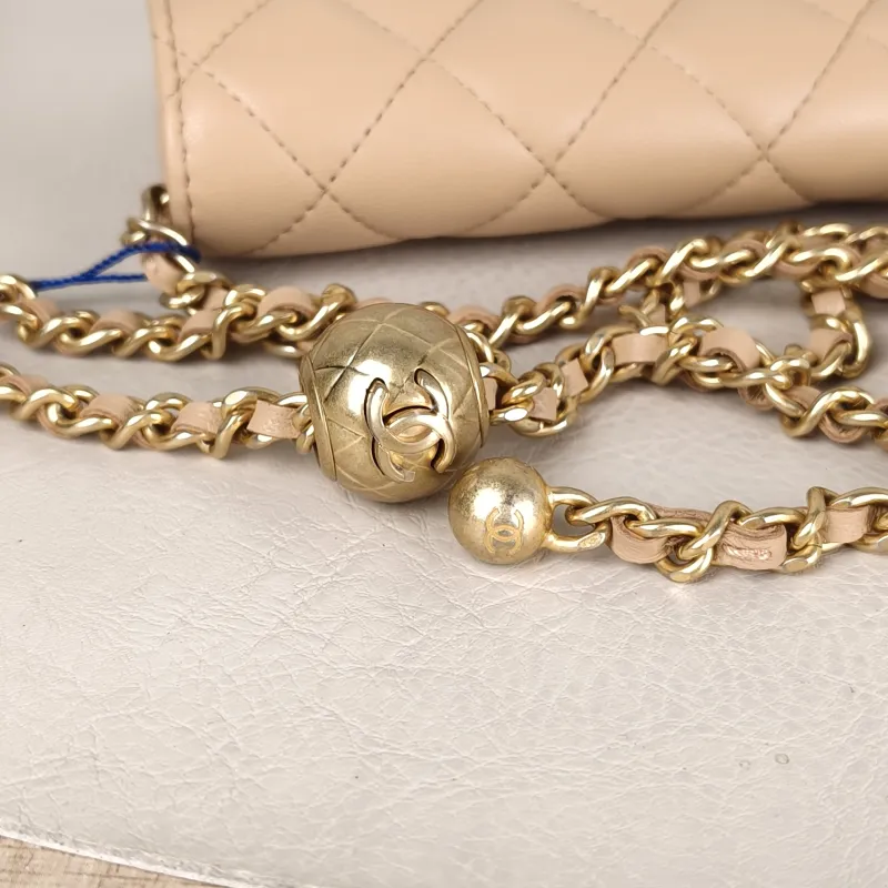 Chanel Crossbody Bag woc Collection Taupe Lambskin mini17 × 5 × 9.5 cm — detail view 9 of 15