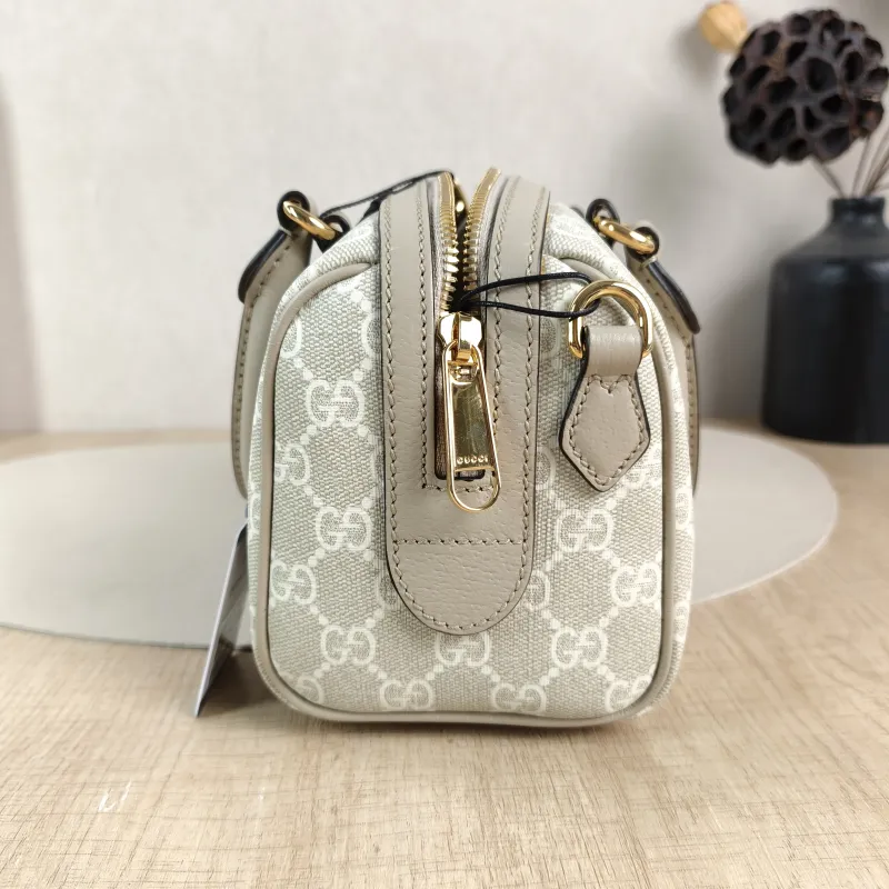 GUCCI Top Handle Bag Ophidia Beige PVC Mini 21.5 × 11.5 × 14 cm — detail view 6 of 14