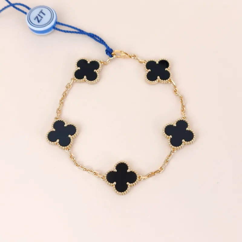 Van Cleef & Arpels Bracelet Alhambra Alhambra Collection Five-Motif Bracelet 18KY ellow Gold Vintage Small 19cm