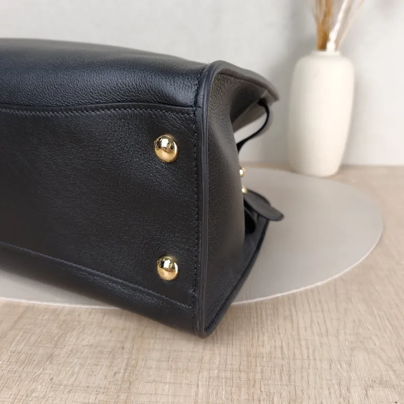 PRADA Tote Bag Black Calfskin One Size 32 × 15 × 22 cm — detail view 10 of 11