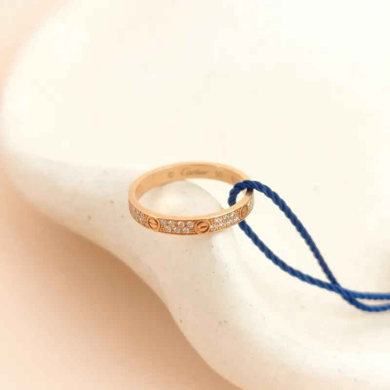 CARTIER Ring Love Yellow Gold 18KY ellow Gold Diamond Mini 50 — cover view 5 of 8