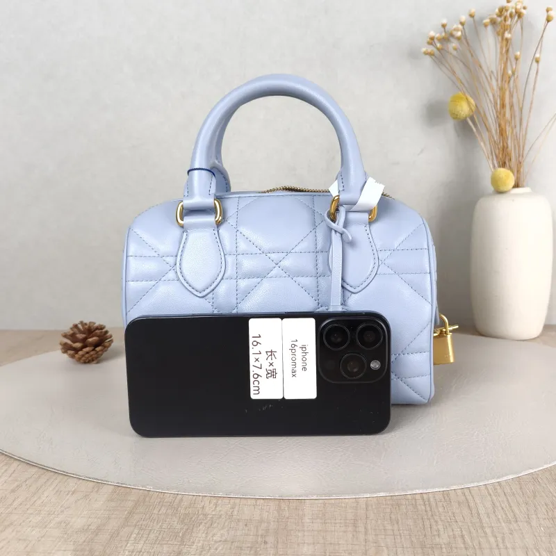 DIOR Shoulder Bag Groove 20 Top Handle Bag Blue Calfskin Small 20.5 × 12 × 13.5 cm — cover view 4 of 5