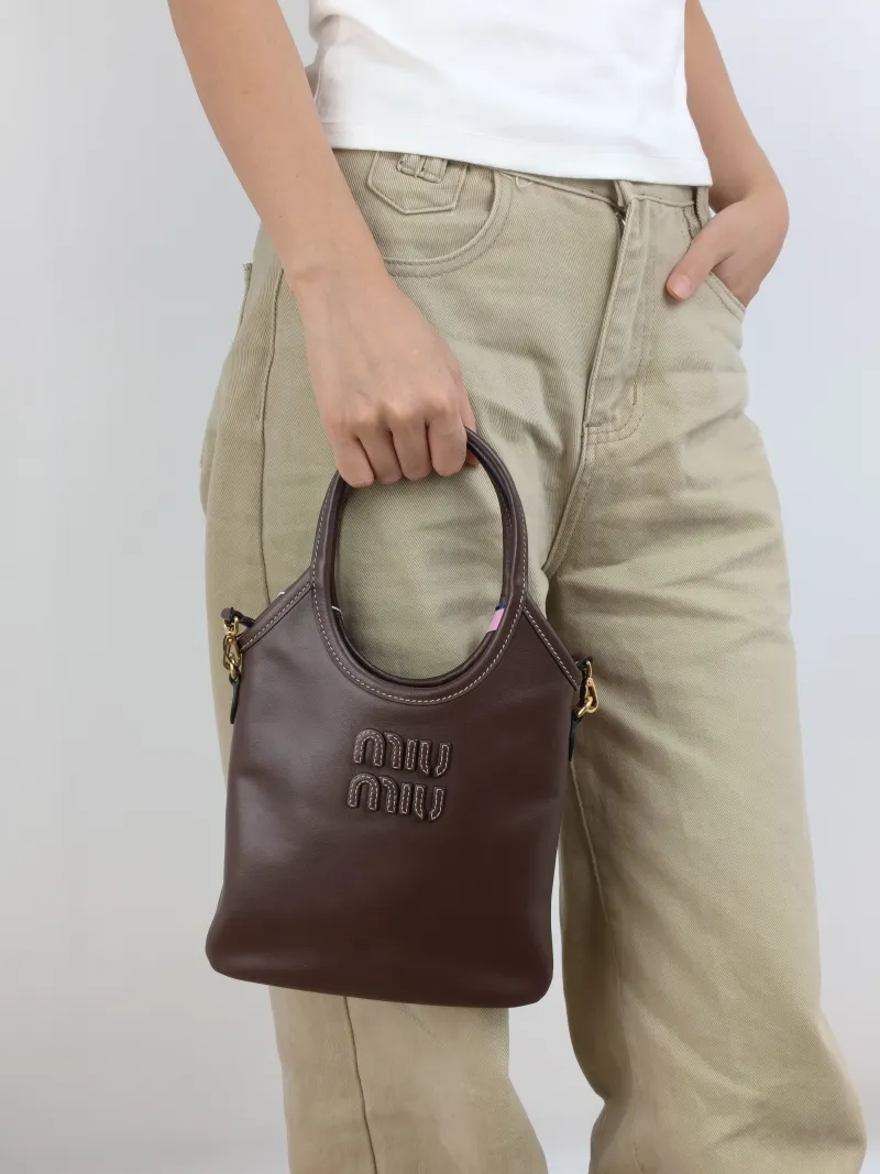 Miumiu Shoulder Bag IVY Tote Shopping Tote Calfskin Mini 20*24 — on-model view 1 of 2