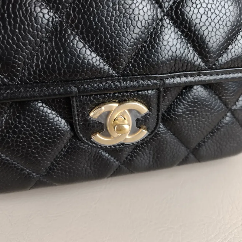 Chanel Backpack Backpack Black Grained Calfskin 24 × 6 × 17 cm — detail view 9 of 12