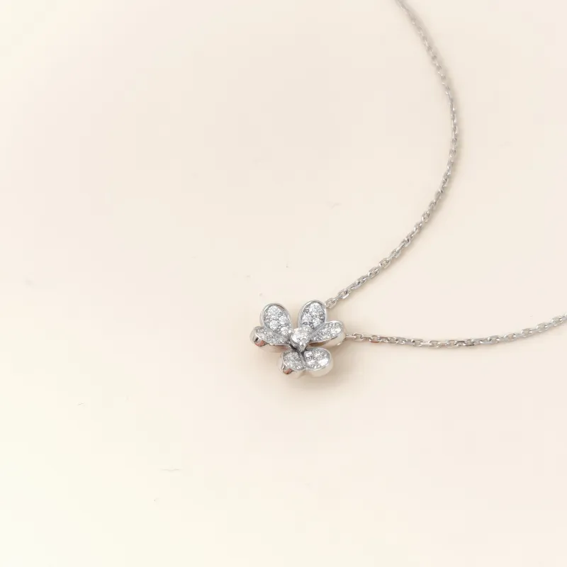 Van Cleef & Arpels Necklace Frivole Collection Pavé Diamond Necklace White Gold 18KW hite Gold Diamondmini42cm — cover view 9 of 11
