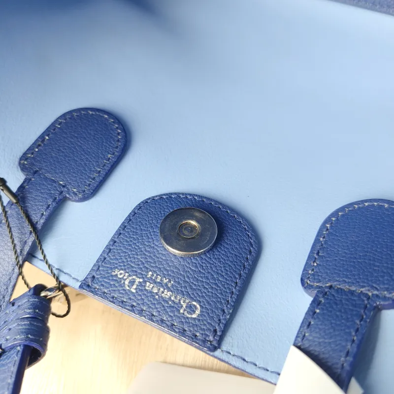 DIOR Top Handle Bag Tote Bag Top Handle Bag Navy Calfskin One Size 21 × 12 × 16 cm — detail view 9 of 13