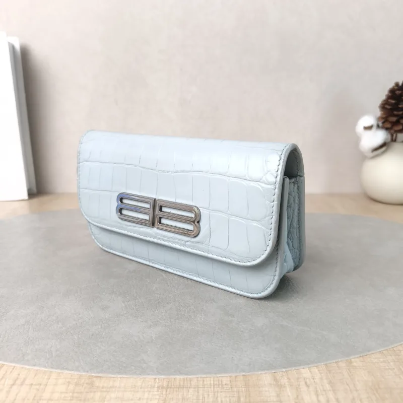 BALENCIAGA Crossbody Bag GOSSIP xs Chain Bag Blue Calfskin XS19 × 7 × 10 cm — cover view 5 of 5