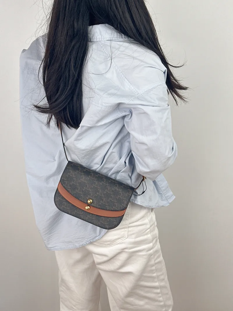 CELINE Crossbody Bag DUO Wallet Monogram PVC Mini 20 × 6 × 13 cm — on-model view 2 of 2